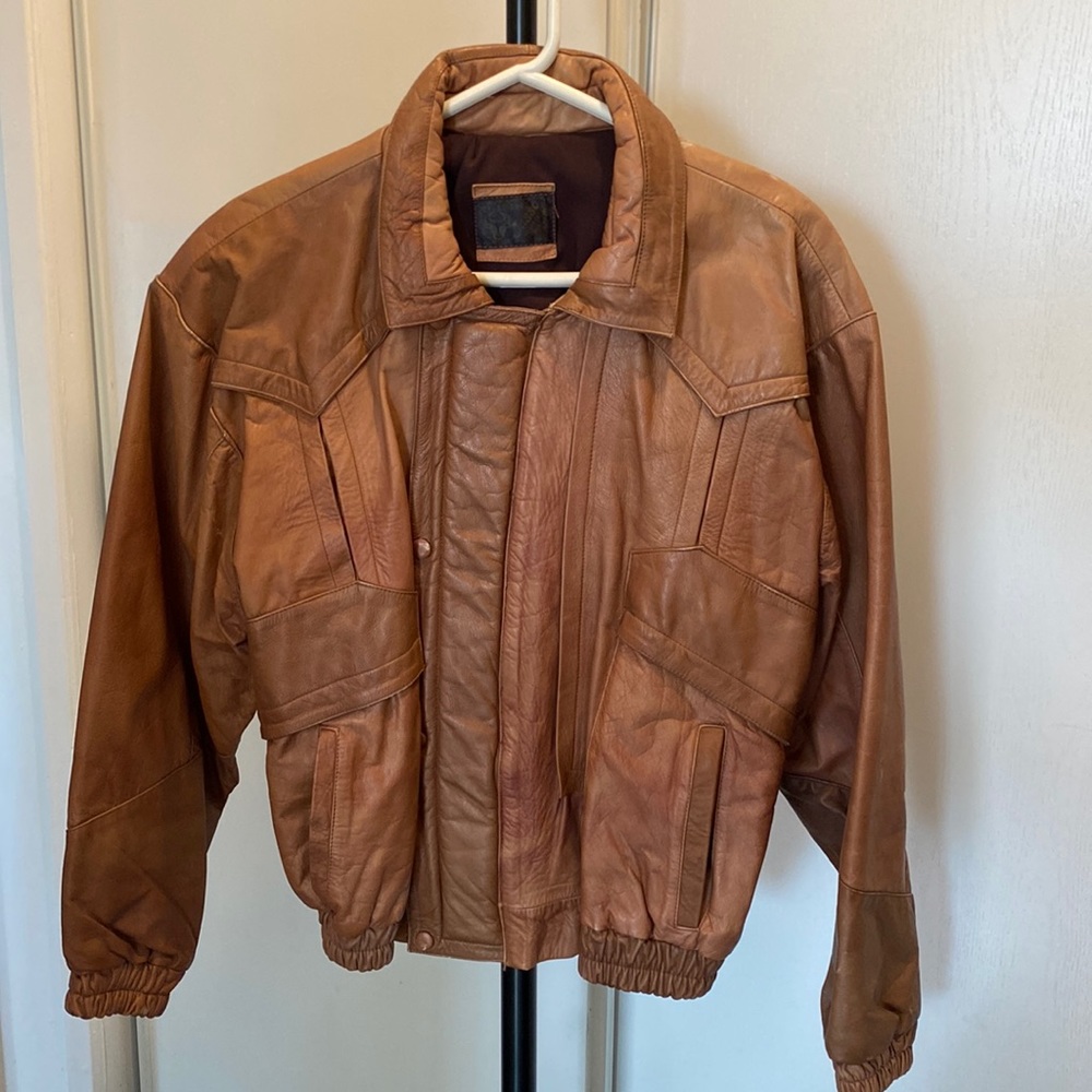 Vintage, brown leather jacket